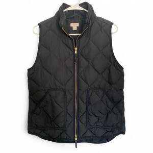 J. Crew Black Quilted Puffer Down Vest Cozy Cabin M